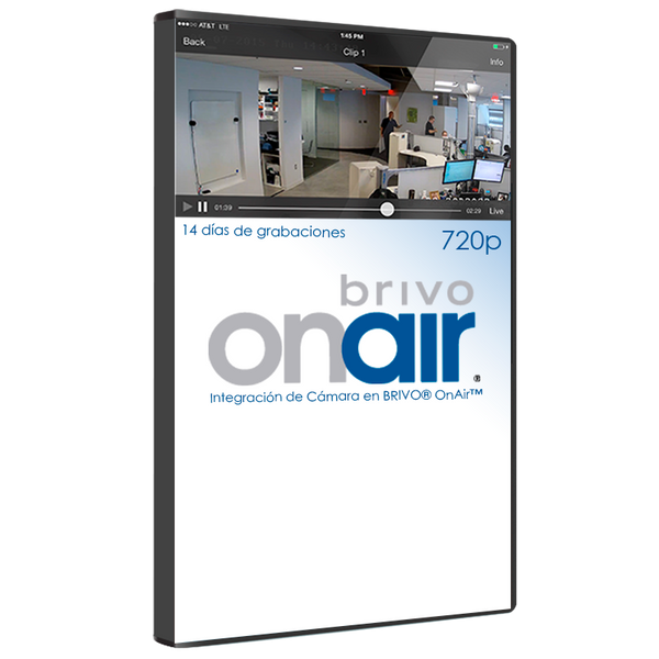 Camera Integration in BRIVO® OnAir™ at 720P with 14 Days of Recordings (Monthly Fee) [B-OAC-HD14]