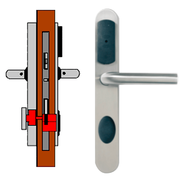 Standalone TESA® SMARTair™ Escutcheon L8O with Mech. & Elec. Privacy (IP55) [SNAC1pXL8O858mI]