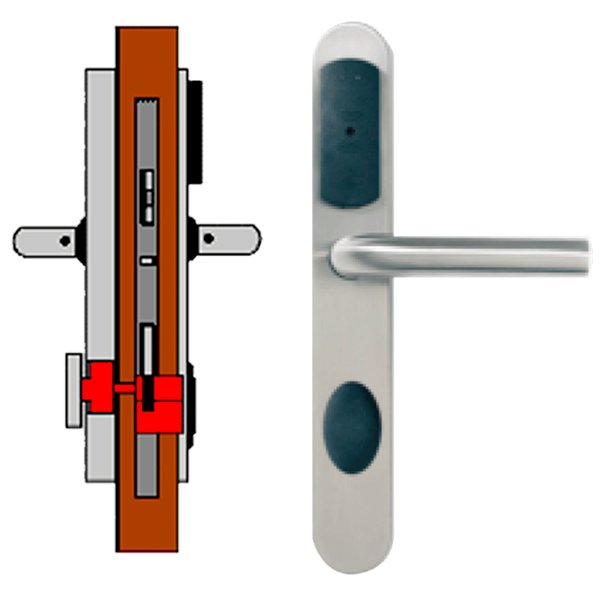 OFF-LINE (Update On Card) TESA® SMARTair™ Escutcheon L8O with Elec. & Mech. Privacy [SNCC1pSL8O858mI]