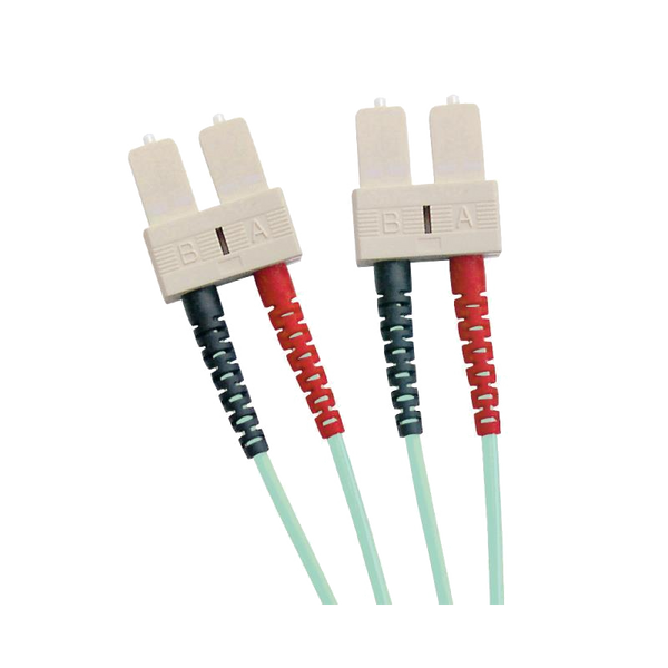 OM4 FO Patch Lead SC-SC 50/125 Duplex LS0H Blue Aqua 3 M [204-310]