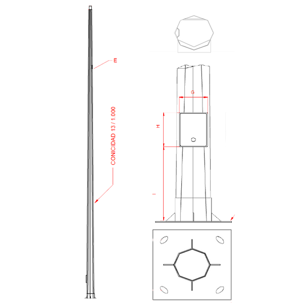 AP11 Post for CCTV Camera - 5 m [AP-11_5-76-4]