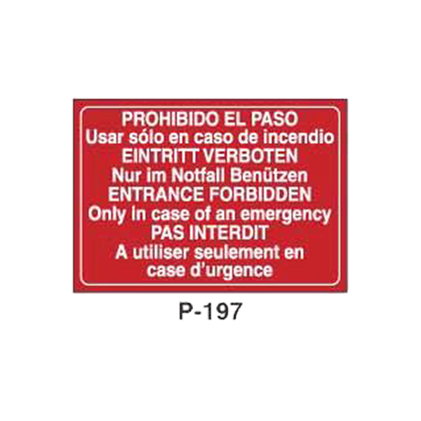 Prohibition and Fire Signboard Type 3 (Plastic Sheet - Class A) [P-197-A]