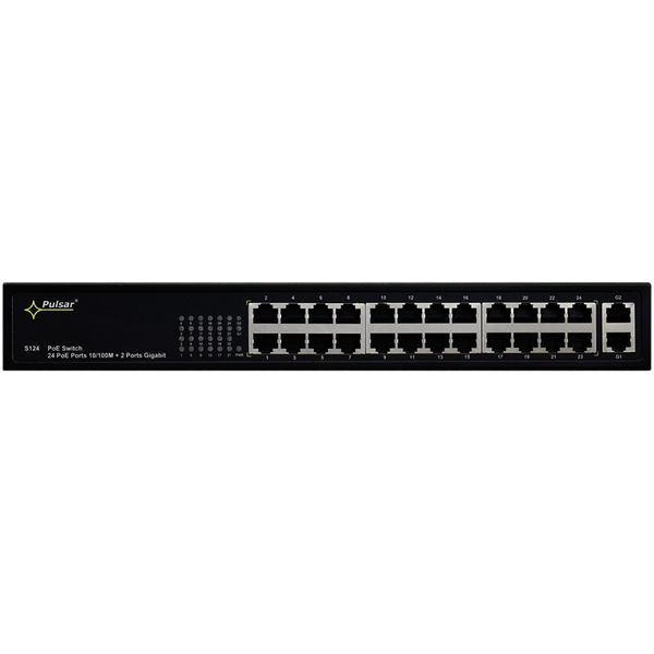 PULSAR® 24-Port (+2 TP/SFP) PoE+ Switch for 24 IP Cameras - 160W [S124]